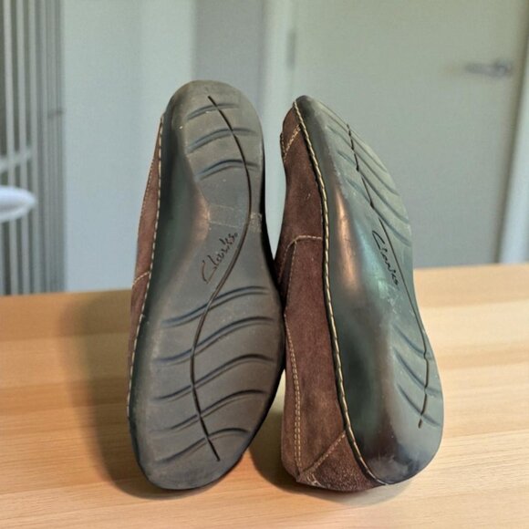 Clarks Brown Suede Leather Ashland Lane Q Slip-On Loafer Shoes - 9.5M - Picture 3 of 5